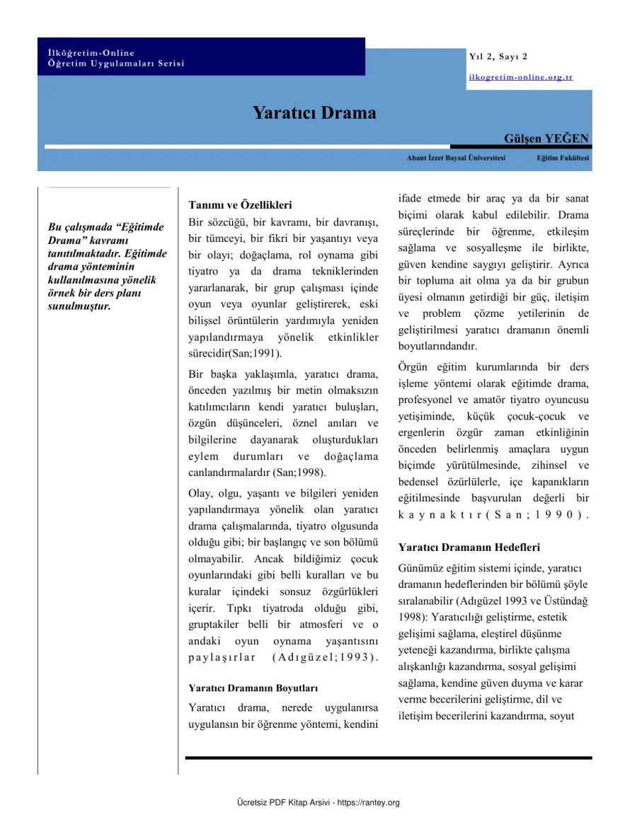 Yaratıcı Drama kapak görseli
