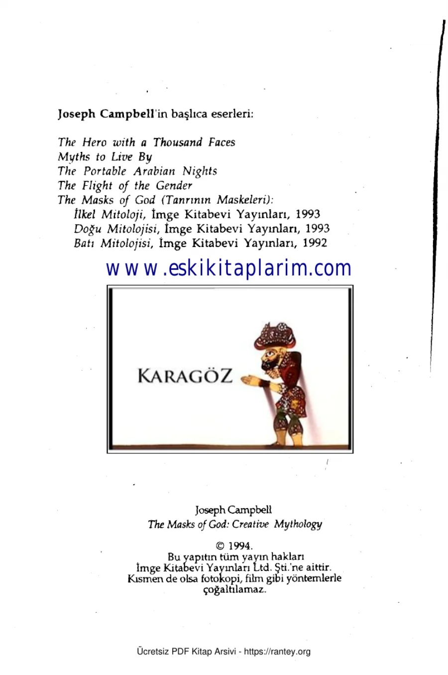 Yaratıcı Mitoloji Tanrının Maskeleri kapak görseli