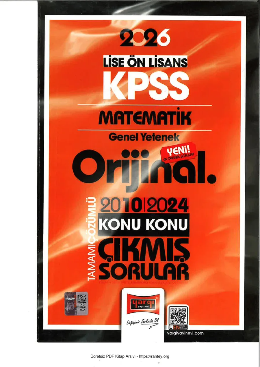 YARGI 2010 2024 MATEMATİK KONU KONU ÇÖZÜMLÜ ÇIKMIŞ SORULAR kapak görseli