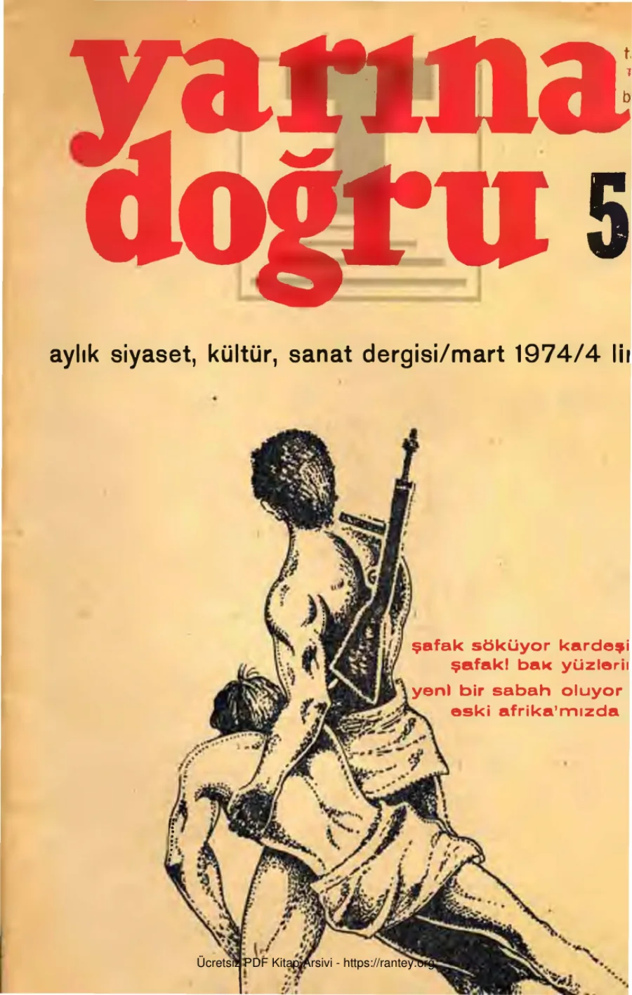 Yarına Doğru Aylık Siyaset Kültür Sanat Dergisi Sayı 05 Mart 1974 kapak görseli