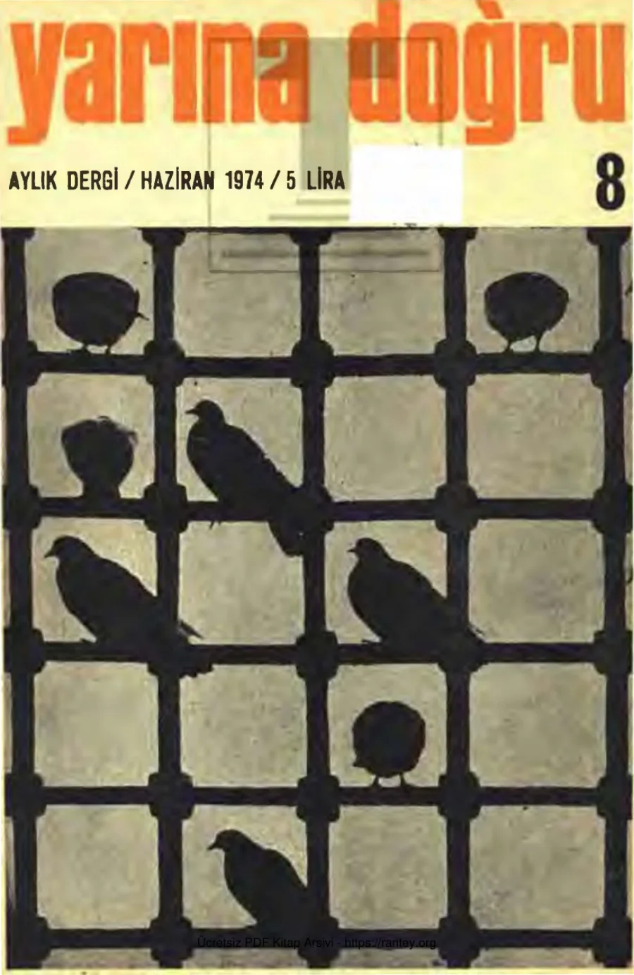 Yarına Doğru Aylık Siyaset Kültür Sanat Dergisi Sayı 08 Haziran 1974 kapak görseli