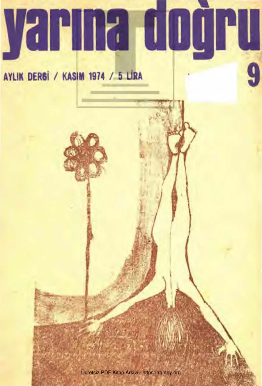 Yarına Doğru Aylık Siyaset Kültür Sanat Dergisi Sayı 09 Kasım 1974 kapak görseli