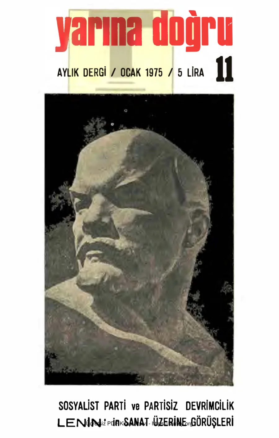 Yarına Doğru Aylık Siyaset Kültür Sanat Dergisi Sayı 11 Ocak 1975 kapak görseli