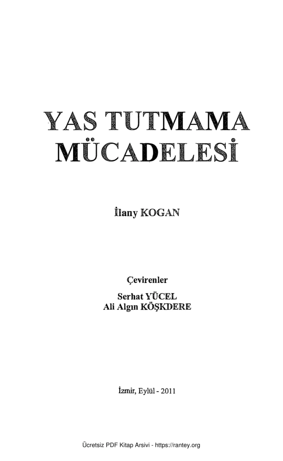 Yas Tutmama Mücadelesi kapak görseli