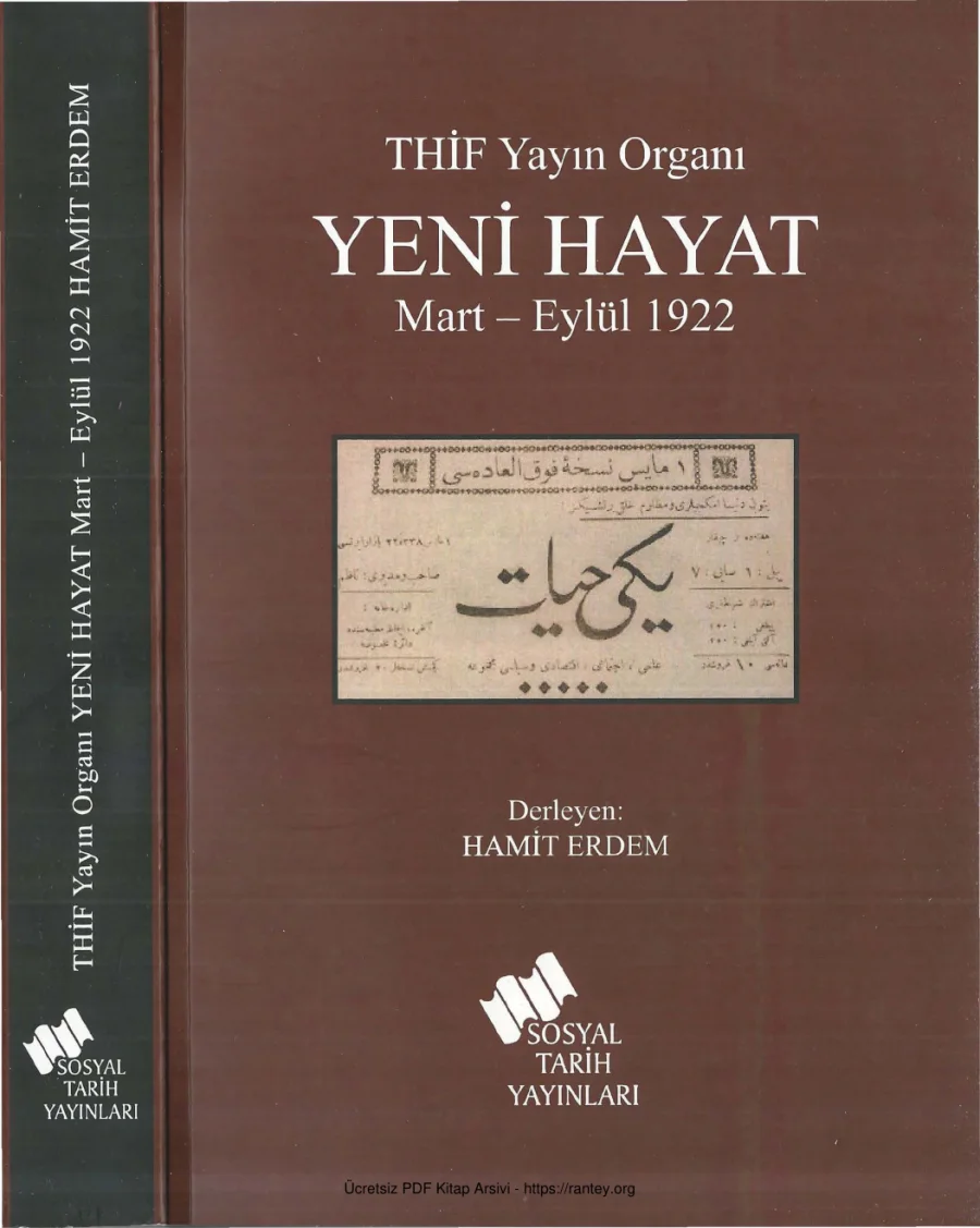 Yayın Organı Yeni Hayat Mart Eylül 1922 kapak görseli