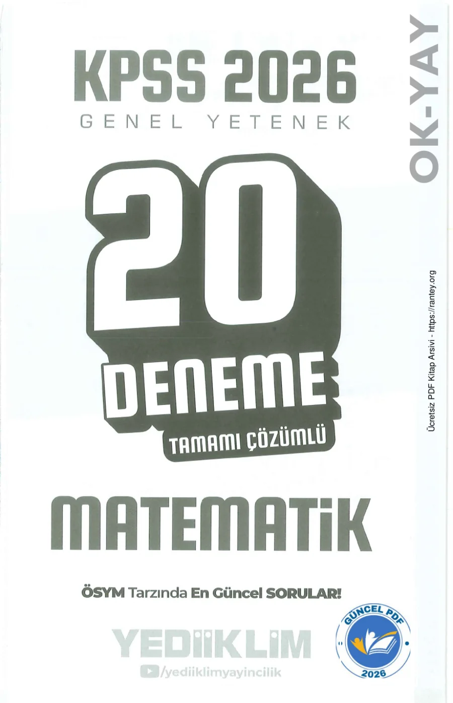 YEDİİKLİM MATEMATİK 20 DENEME 2026 kapak görseli
