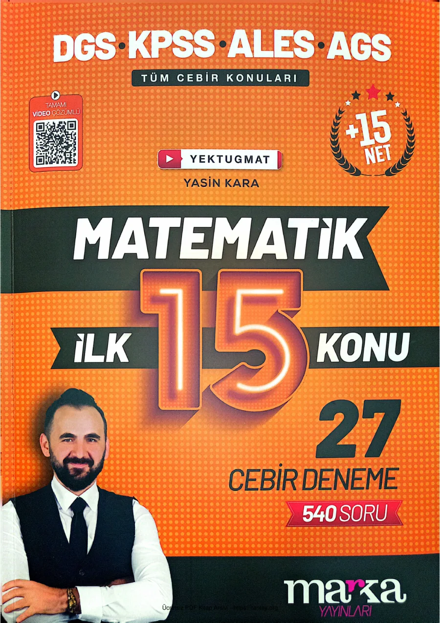 YEKTUGMAT MATEMATİK İLK 15 KONU 27 CEBİR DENEME YASİN KARA MARKA kapak görseli