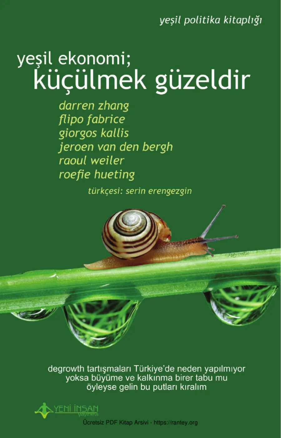 Yeşil Ekonomi Küçülmek Güzeldir Yeni İnsan Yayınları kapak görseli