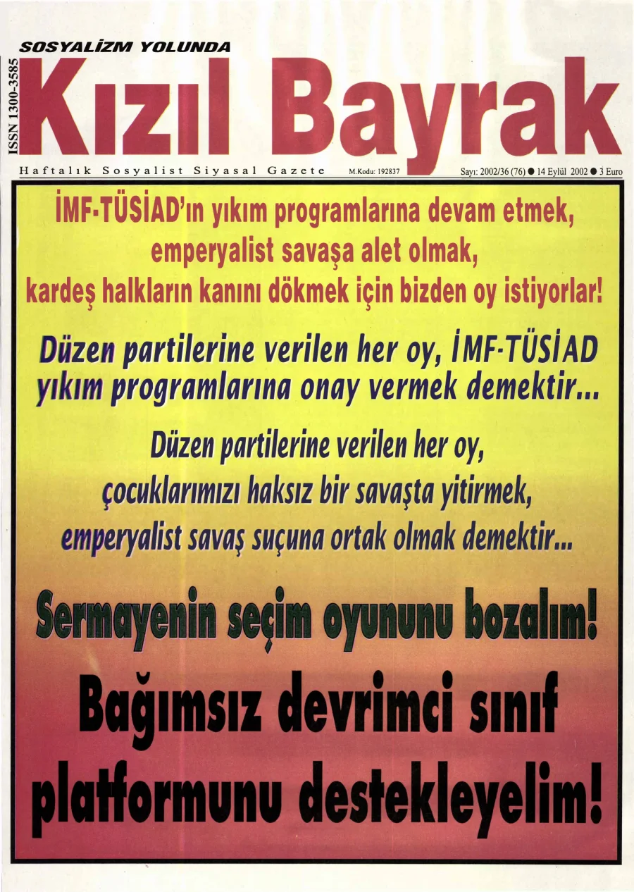 Yıl 2002 Sayı 36 14 Eylul kapak görseli