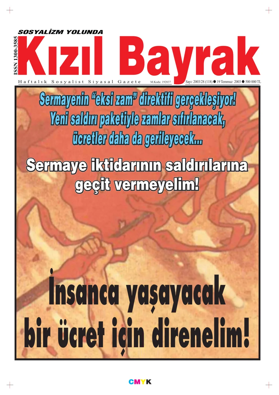 Yıl 2003 Sayı 28 19 Temmuz kapak görseli