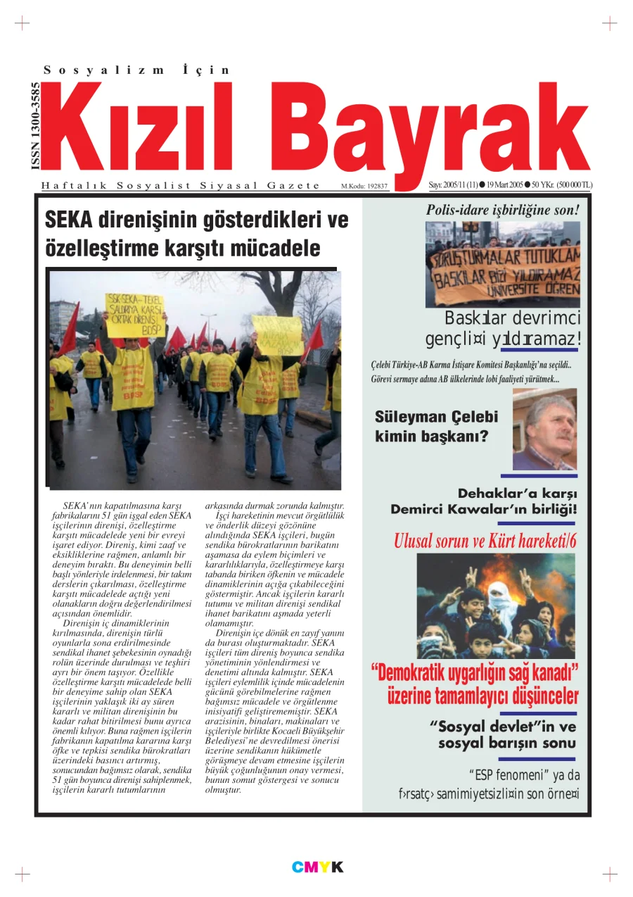 Yıl 2005 Sayı 11 19 Mart kitap kapağı