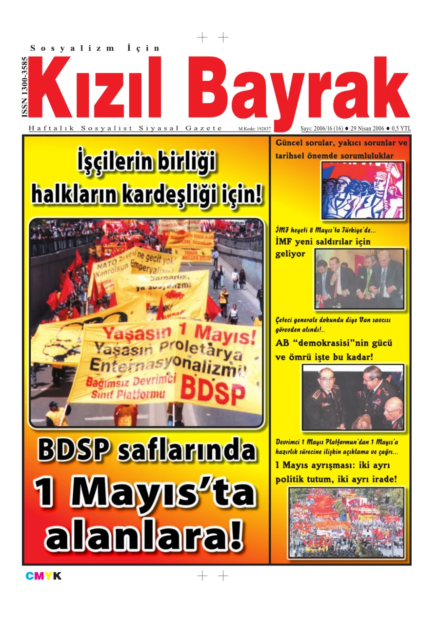 Yıl 2006 Sayı 16 29 Nisan kitap kapağı