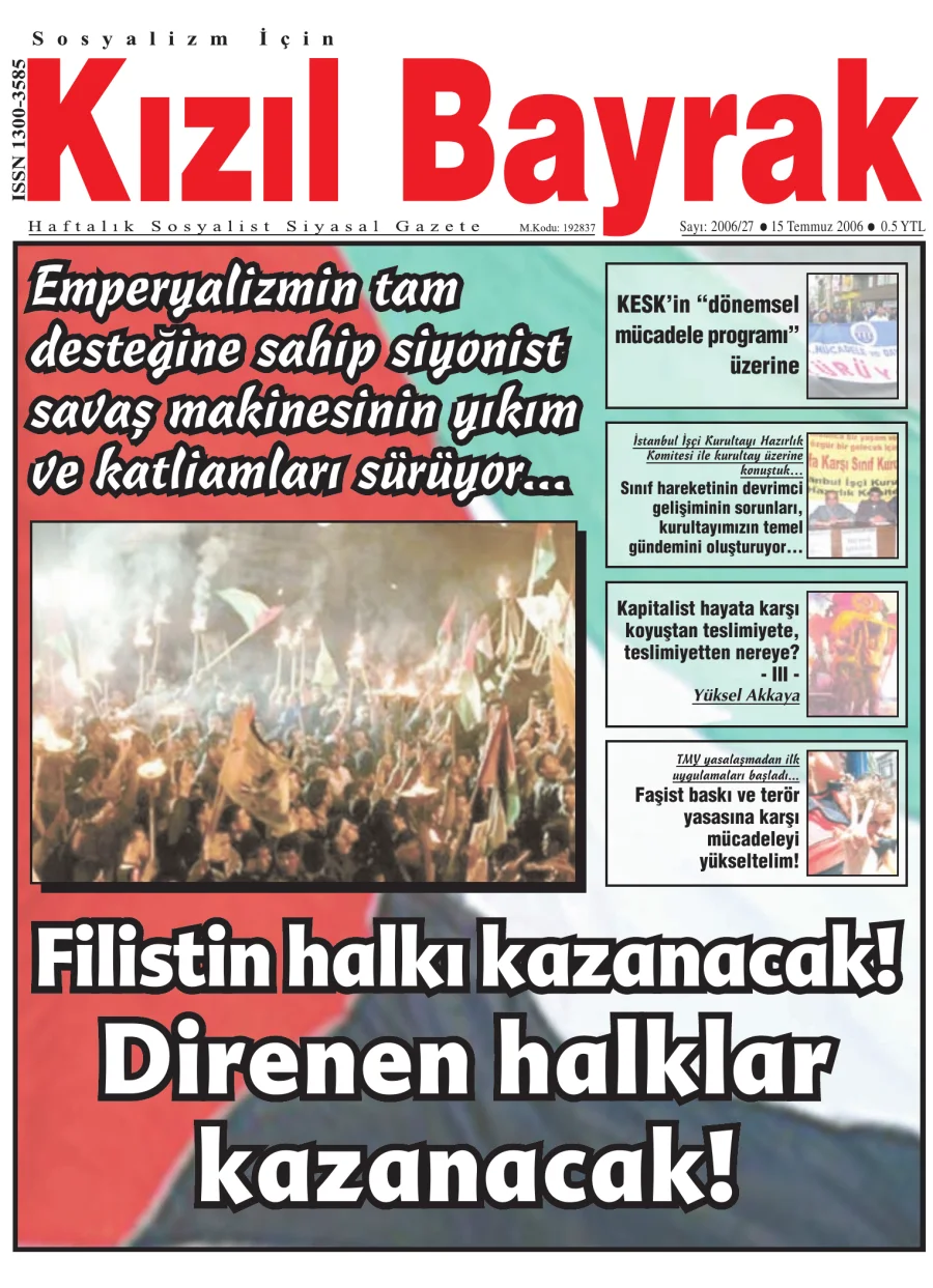 Yıl 2006 Sayı 27 15 Temmuz kitap kapağı