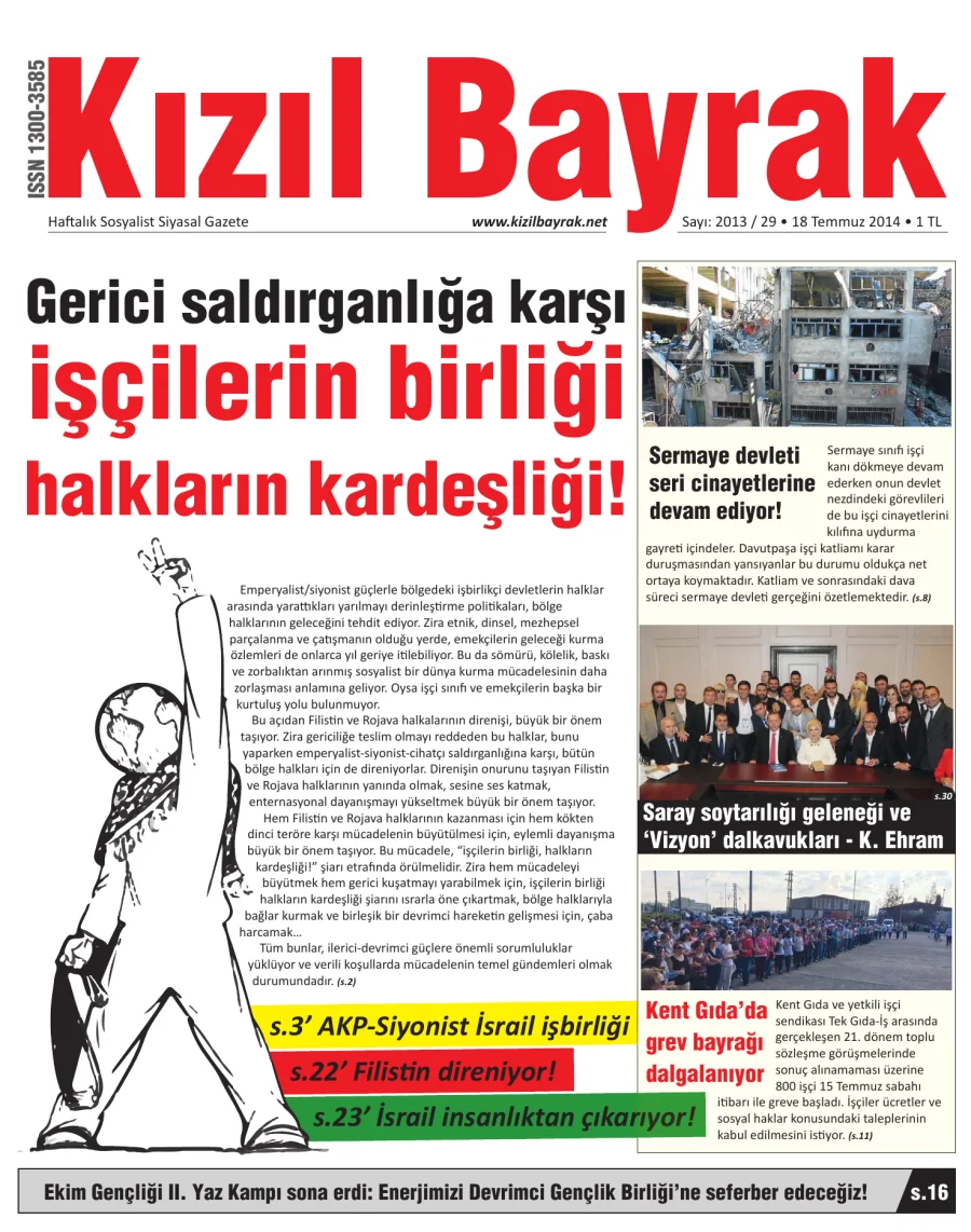 Yıl 2014 Sayı 29 18 Temmuz kitap kapağı