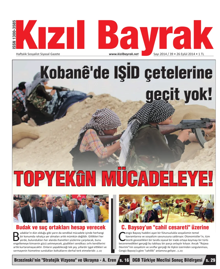 Yıl 2014 Sayı 39 26 Eylül kitap kapağı