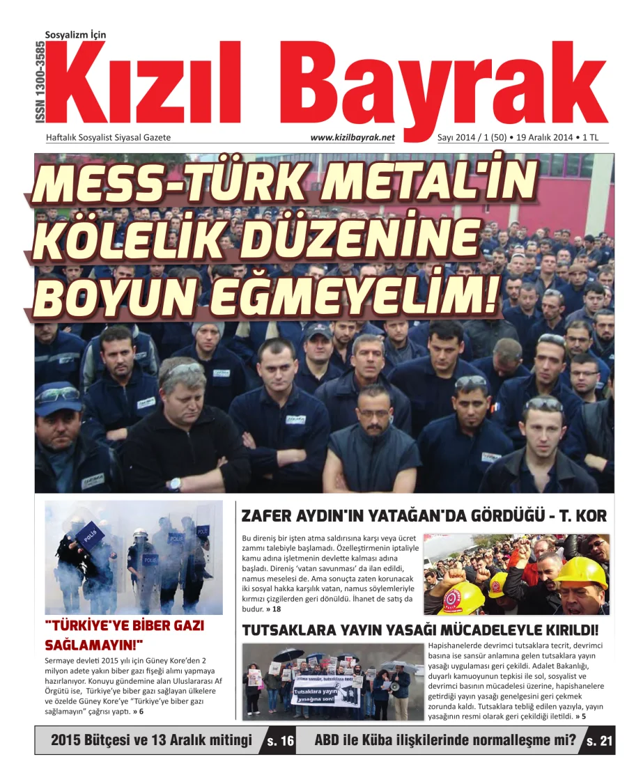 Yıl 2014 Sayı 50 19 Aralık kitap kapağı