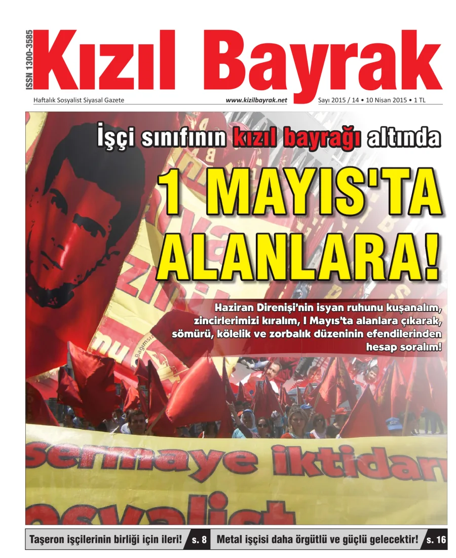 Yıl 2015 Sayı 14 10 Nisan kapak görseli