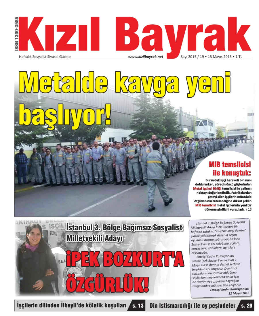 Yıl 2015 Sayı 19 15 Mayis kapak görseli