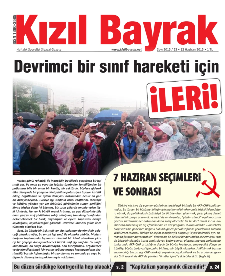 Yıl 2015 Sayı 23 12 Haziran kapak görseli