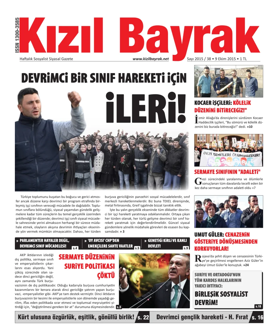 Yıl 2015 Sayı 38 09 Ekim kitap kapağı