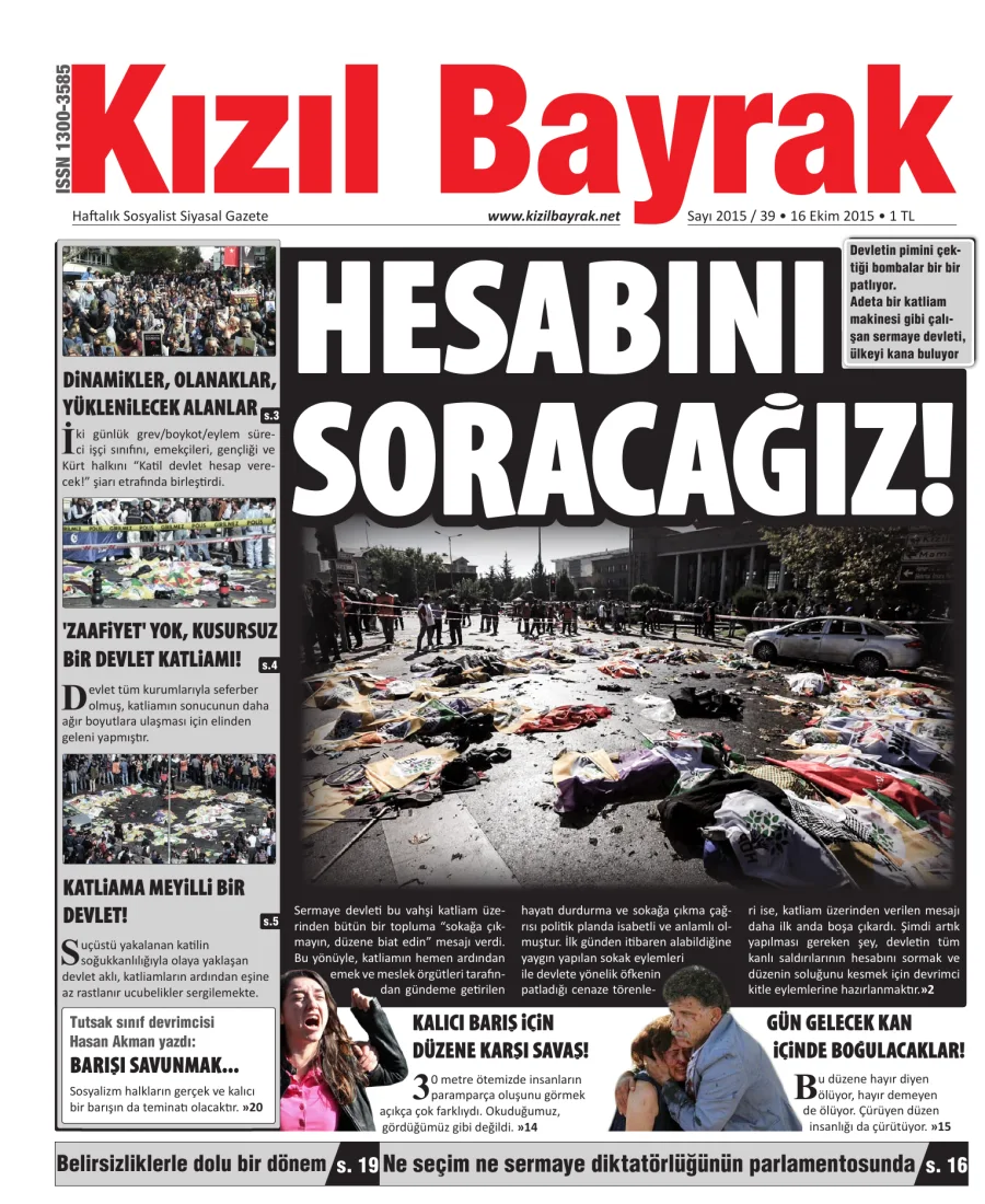 Yıl 2015 Sayı 39 16 Ekim kitap kapağı