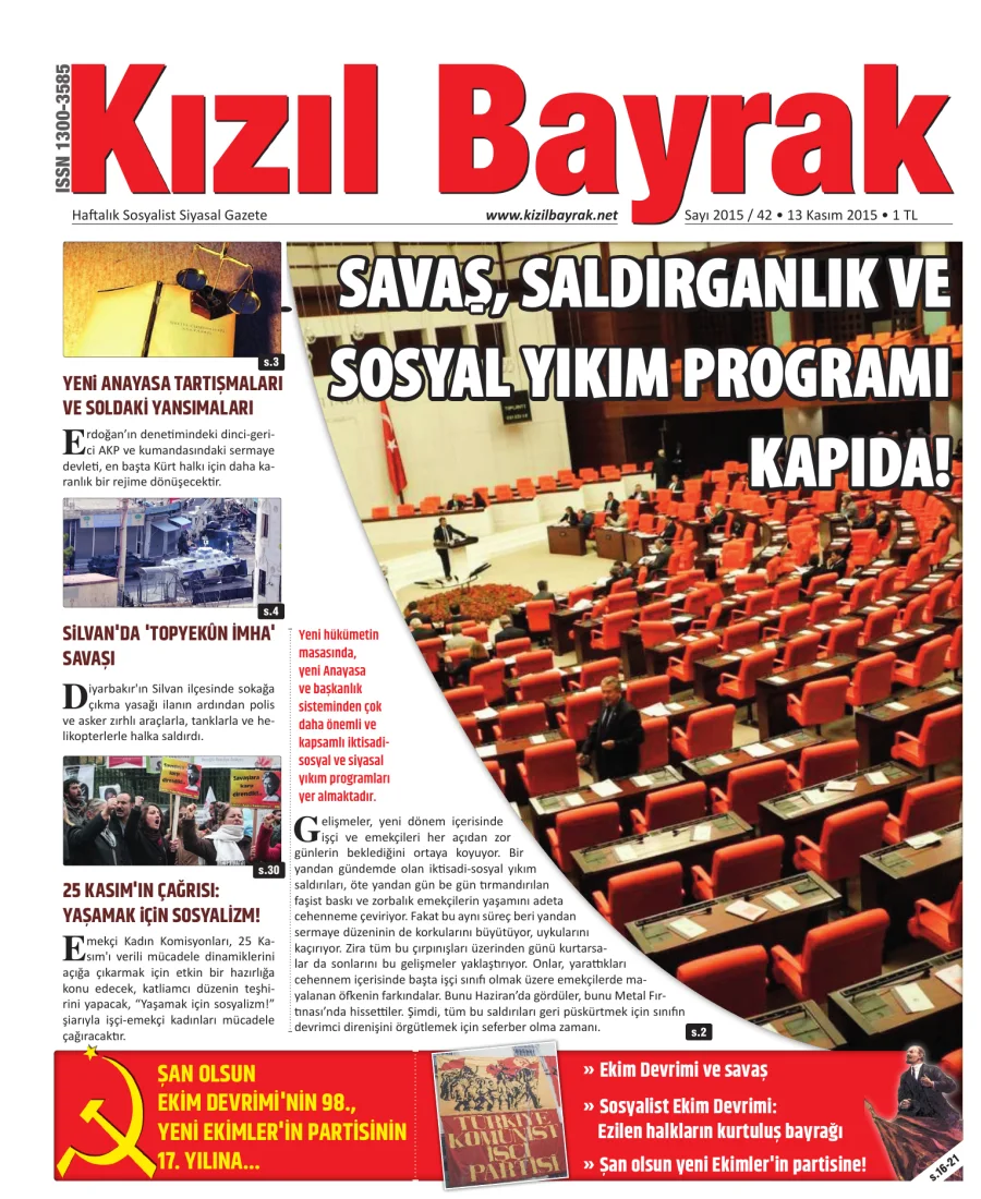Yıl 2015 Sayı 42 12 Kasım kitap kapağı