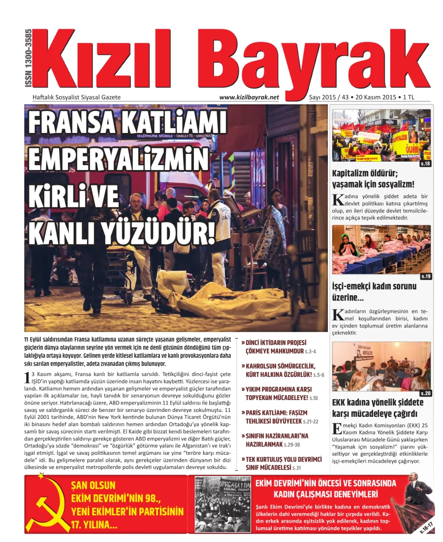 Yıl 2015 Sayı 43 19 Kasım kapak görseli