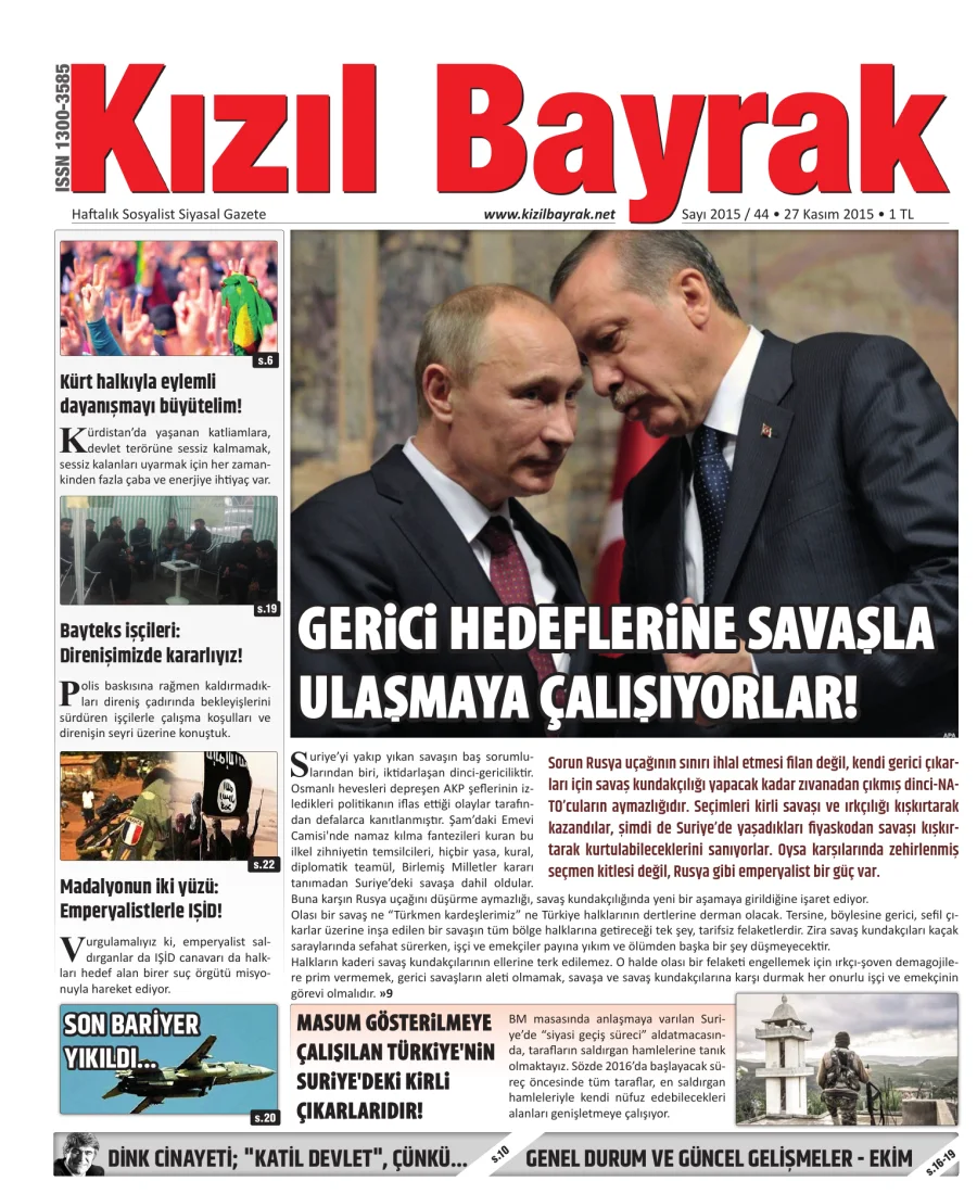 Yıl 2015 Sayı 44 27 Kasım kitap kapağı