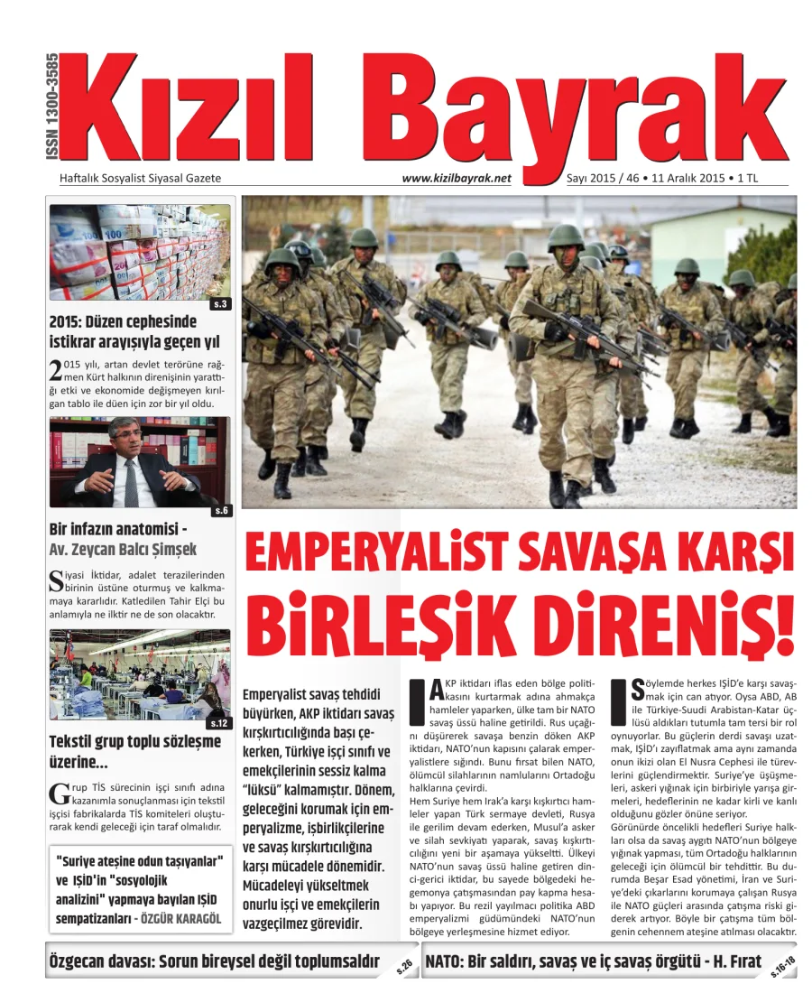 Yıl 2015 Sayı 46 11 Aralık kapak görseli