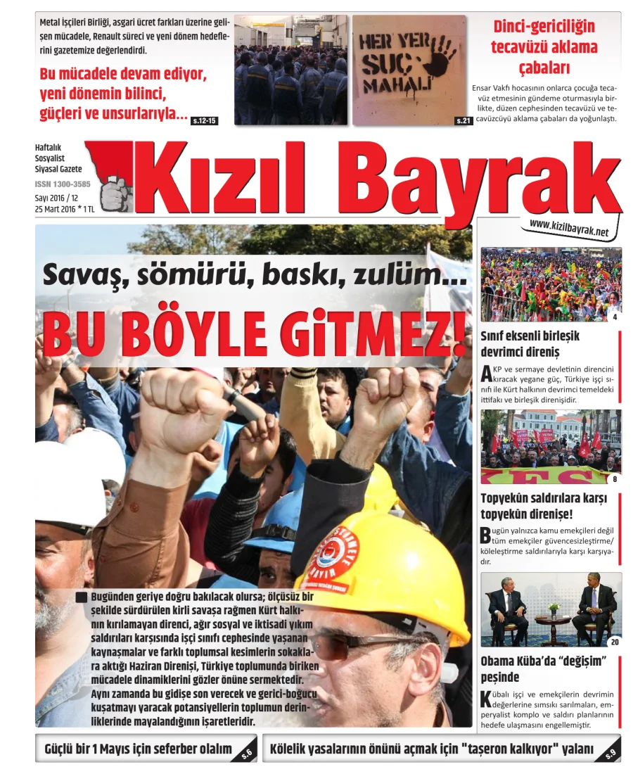 Yıl 2016 Sayı 12 25 Mart kitap kapağı