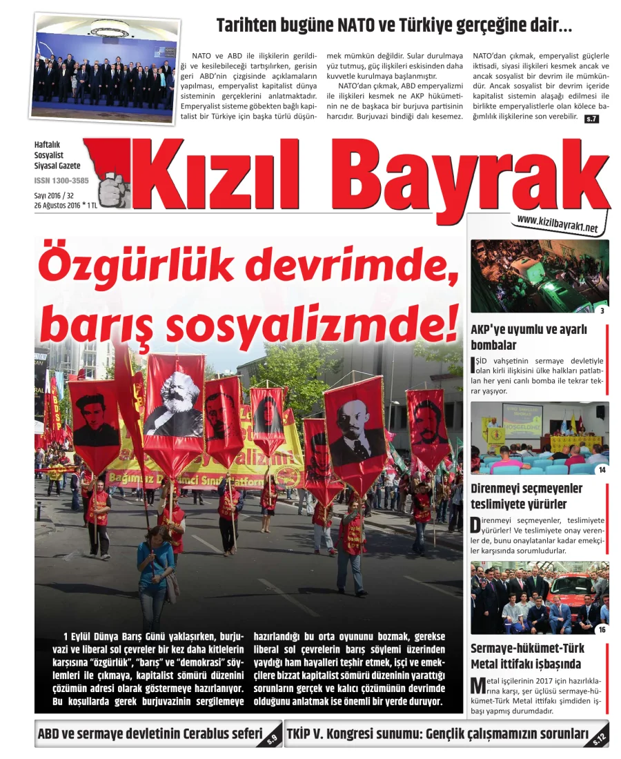 Yıl 2016 Sayı 32 26 Agustos kitap kapağı