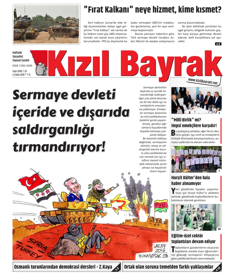 Yıl 2016 Sayı 33 02 Eylül kapak görseli