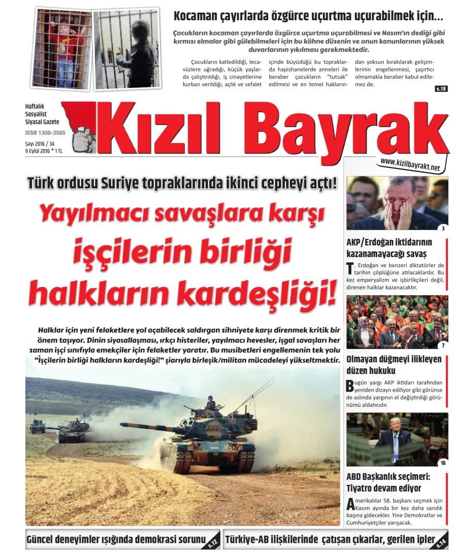 Yıl 2016 Sayı 34 09 Eylül kapak görseli