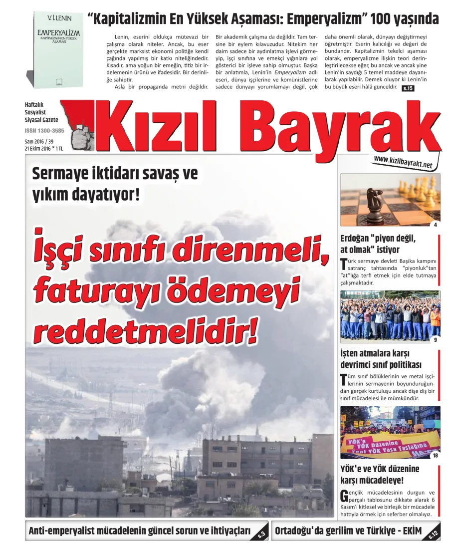 Yıl 2016 Sayı 39 21 Ekim kapak görseli