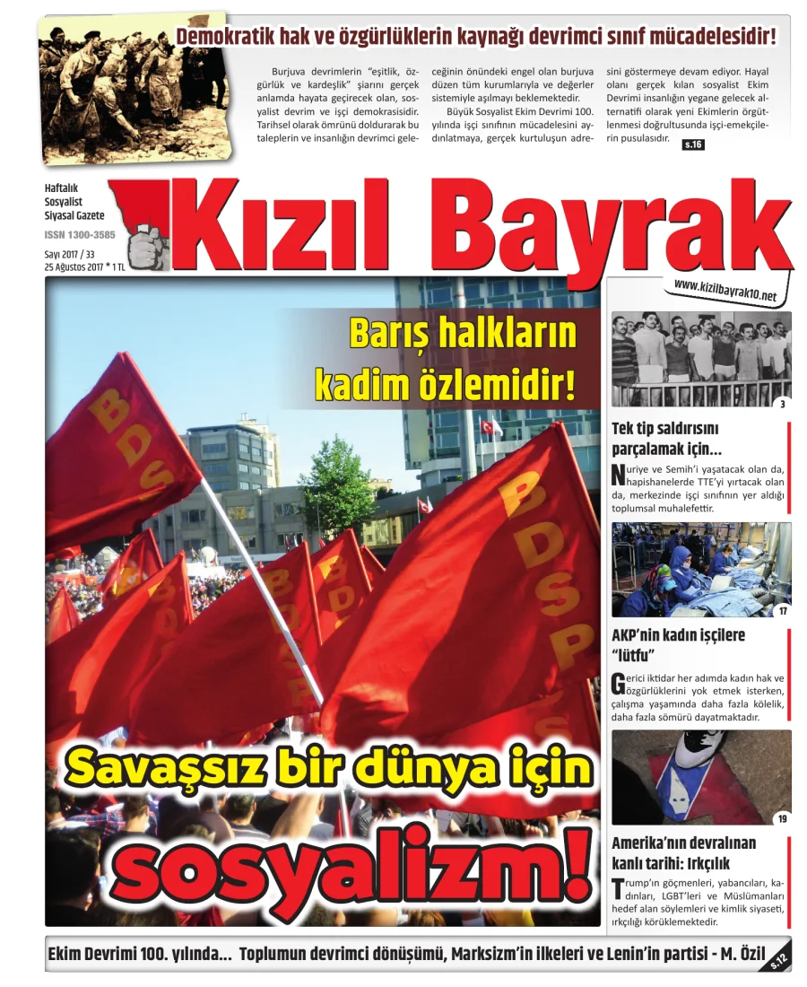 Yıl 2017 Sayı 33 25 Agustos kapak görseli