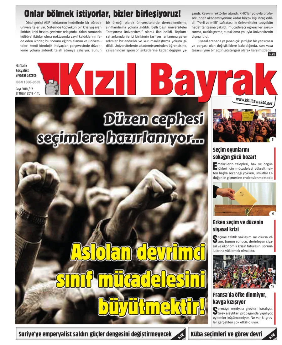 Yıl 2018 Sayı 17 27 Nisan kapak görseli