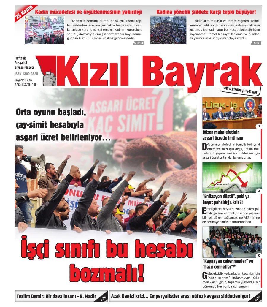 Yıl 2018 Sayı 46 07 Aralik kitap kapağı