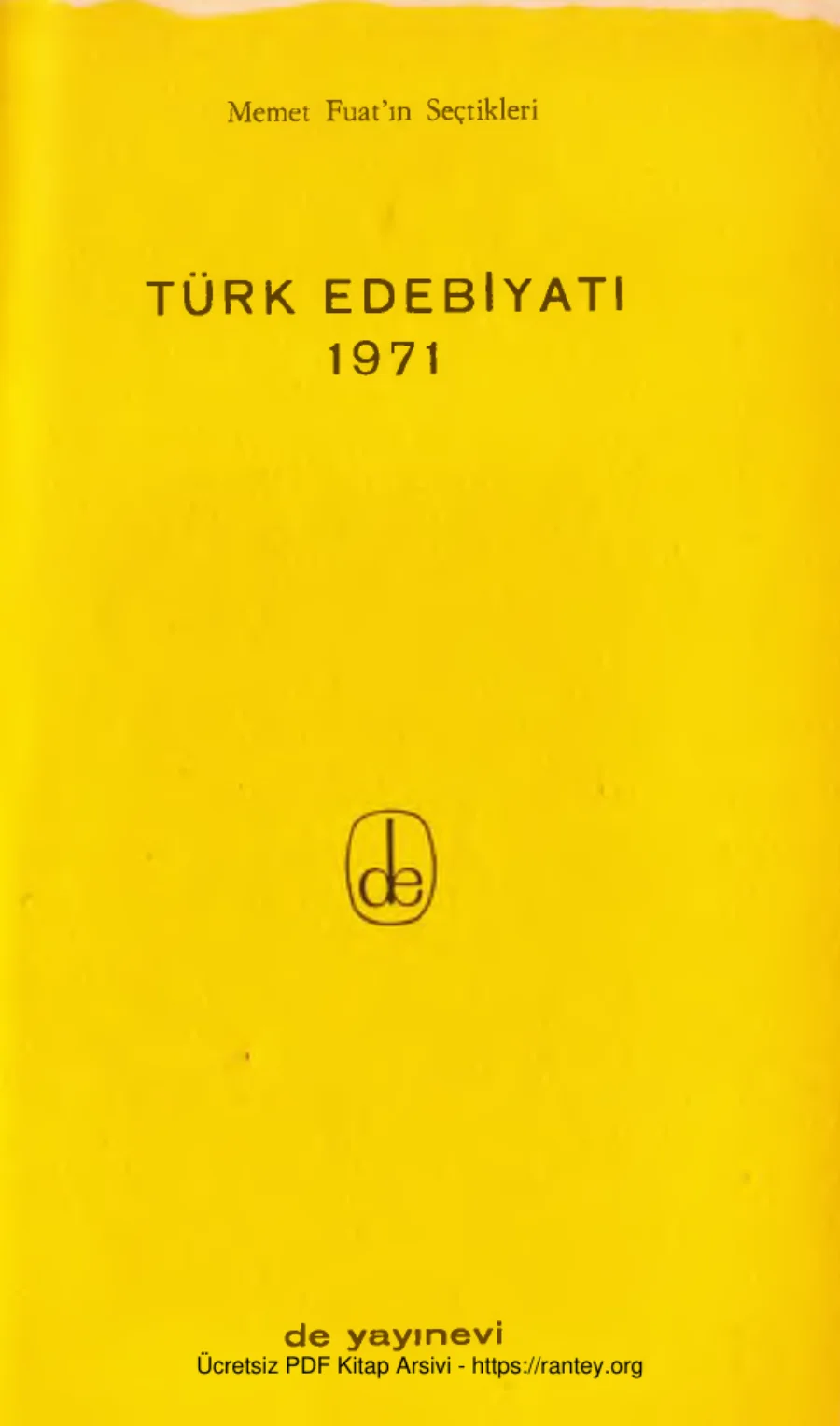 Yıllığı Türk Edebiyatı 1971 kapak görseli