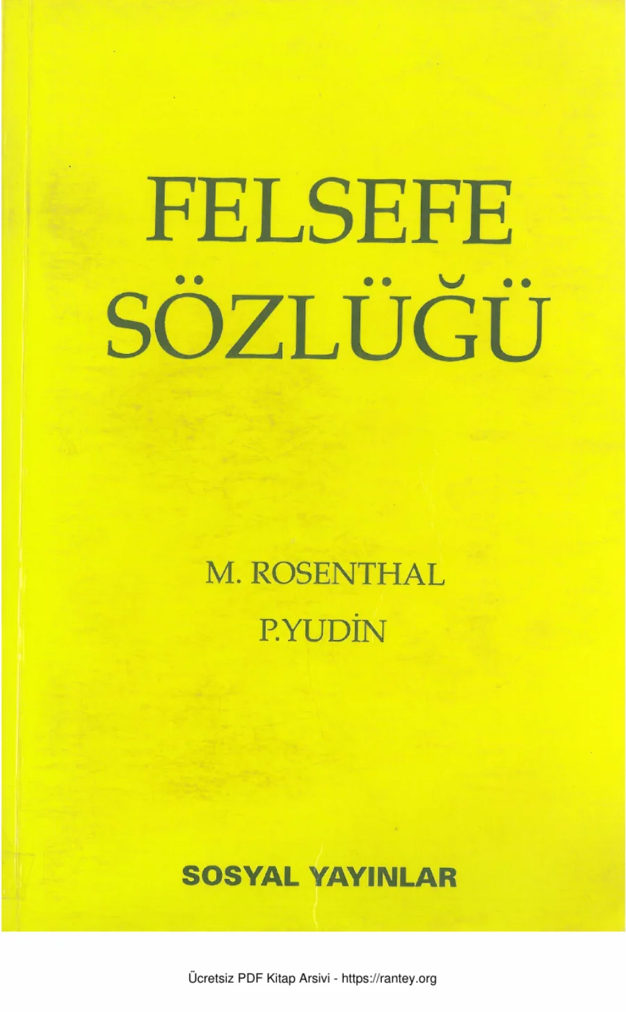 Yudin Felsefe Sözlüğü Sosyal Yayınları kapak görseli