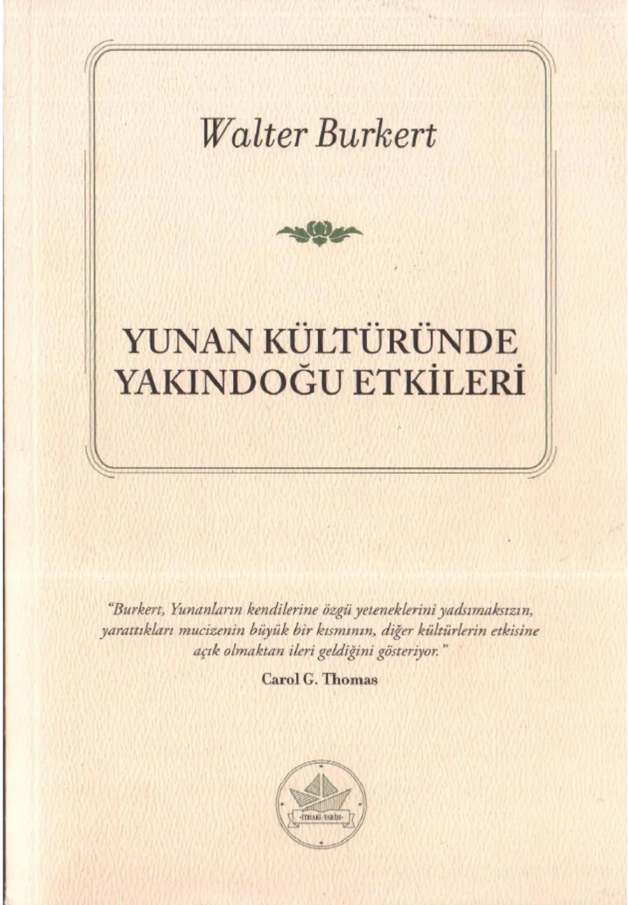 Yunan Kültüründe Yakındoğu Etkileri kitap kapağı