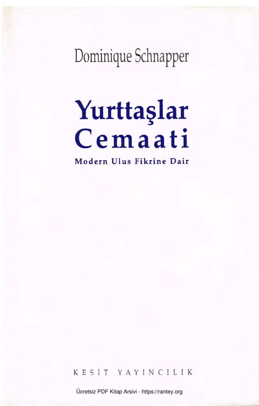 Yurttaşlar Cemaati Modern Ulus Fikrine Dair kapak görseli