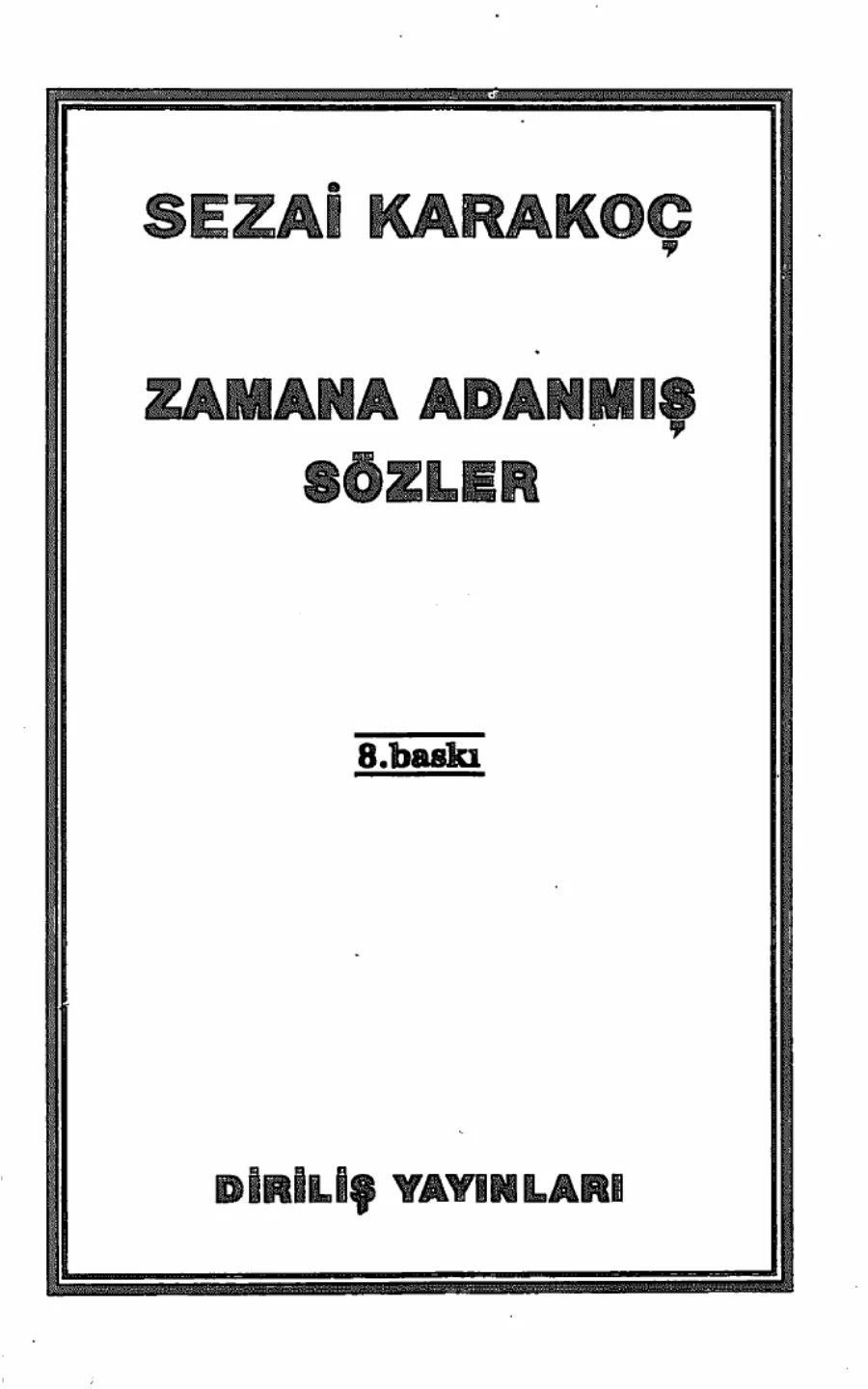 Zamana Adanmış Sözler kapak görseli