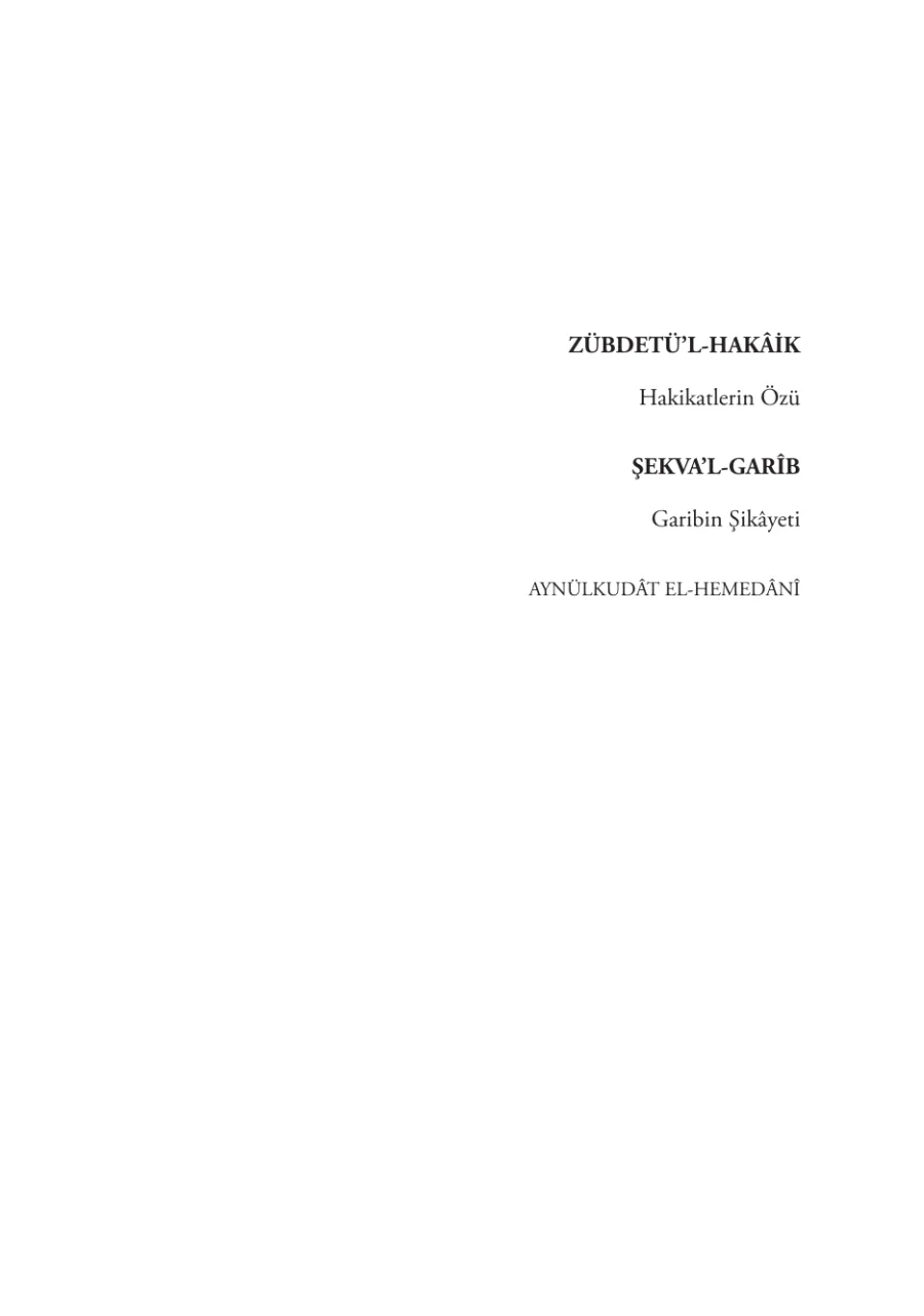 Zübdetü'l-Hakâik kapak görseli